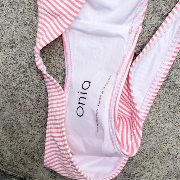 Onia Ashley striped seersucker low-rise bikini briefs - Picture 4 of 4